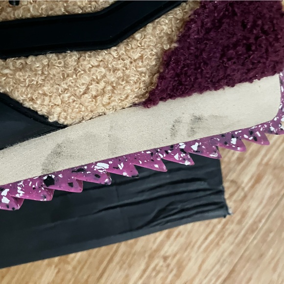 Beige and maroon Rag & Bone Sherpa sneakers - Picture 7 of 13